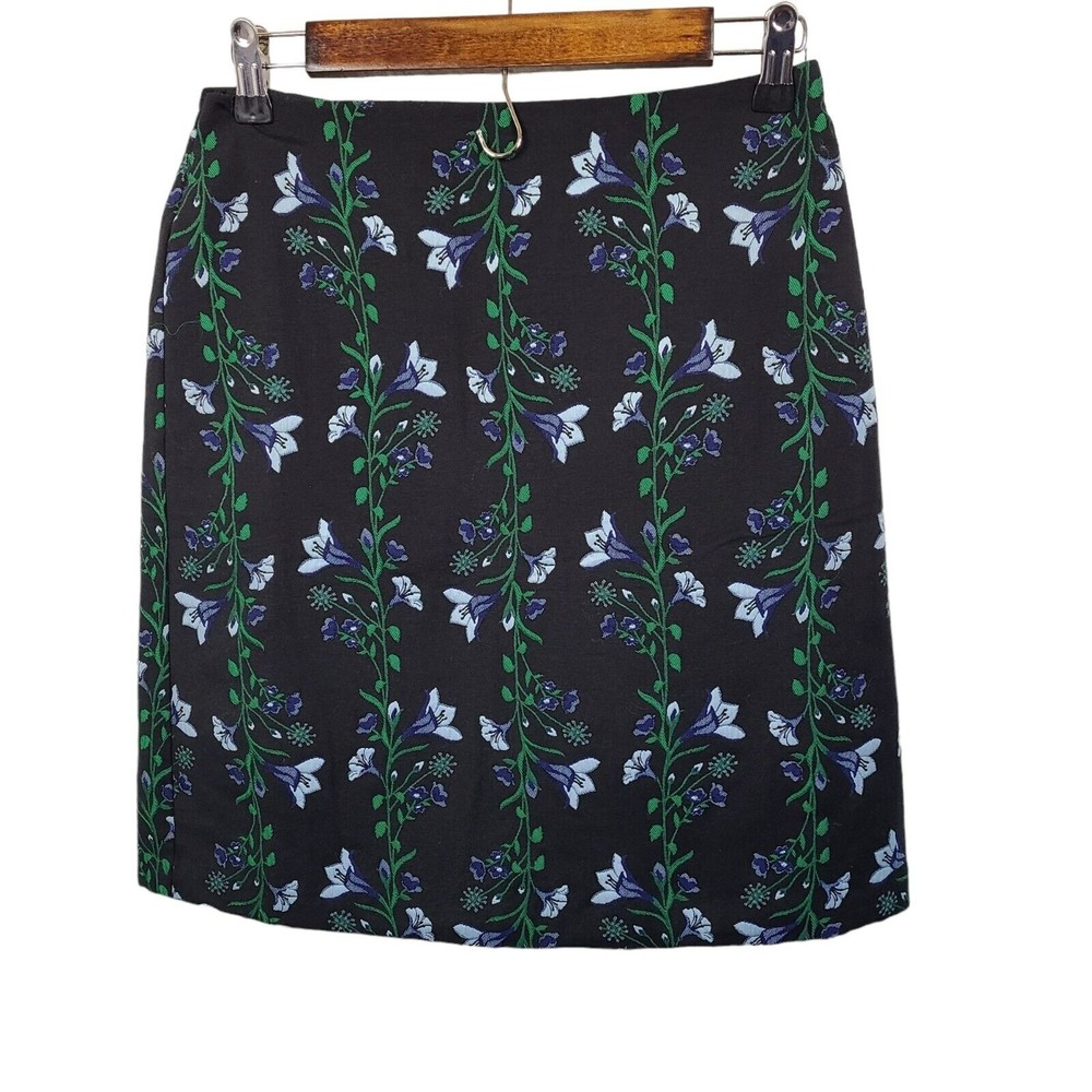 Ann Taylor Floral Back Zip Straight Tapestry Skirt 2